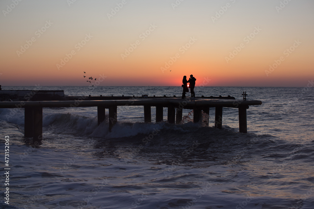 sunset on the pier