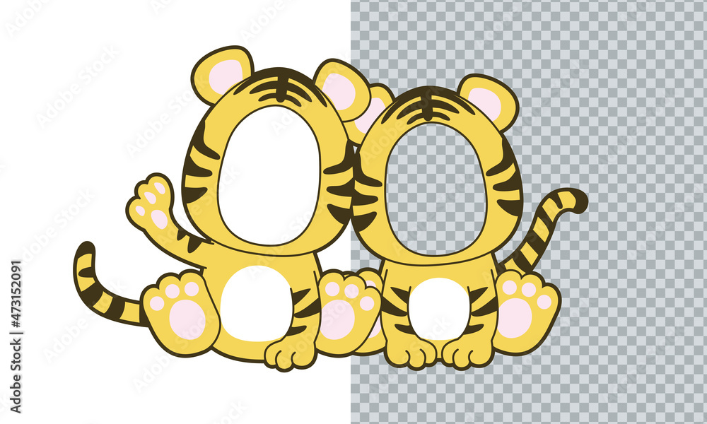 仲良しカップル 虎の着ぐるみ Stock Vector Adobe Stock