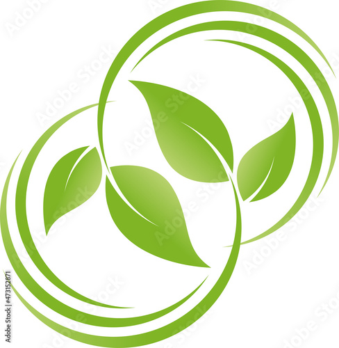 Blätter, Pflanzen, Kreise, Heilpraktiker und Natur Logo, Hintergrund