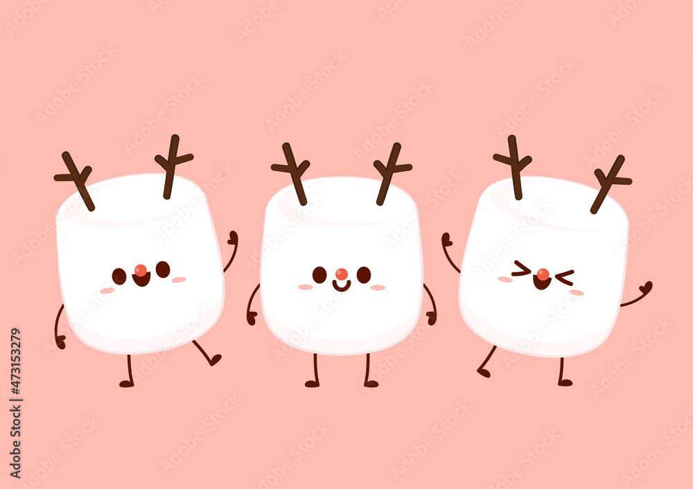 Cute marshmallow cartoon character. Marshmallow vector. Stock Vector |  Adobe Stock