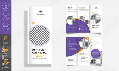 school Admission Tri-Fold Brochure 