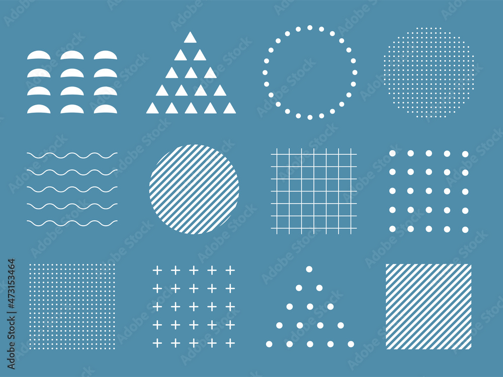 デザインのワンポイントイラストセット 円 三角形 四角形 幾何学模様 和風の柄の装飾品 背景素材 Stock ベクター Adobe Stock