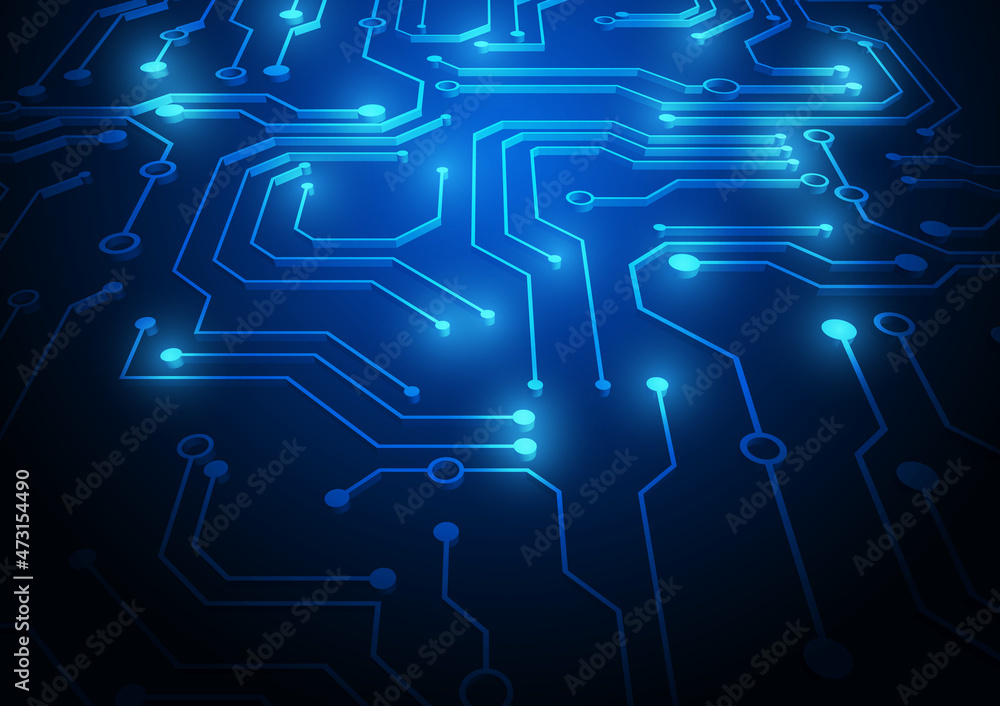 Obraz premium Circuit technology background with hi-tech digital