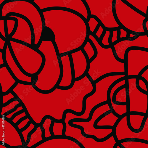 Seamless abstract pattern with unusual line artwork