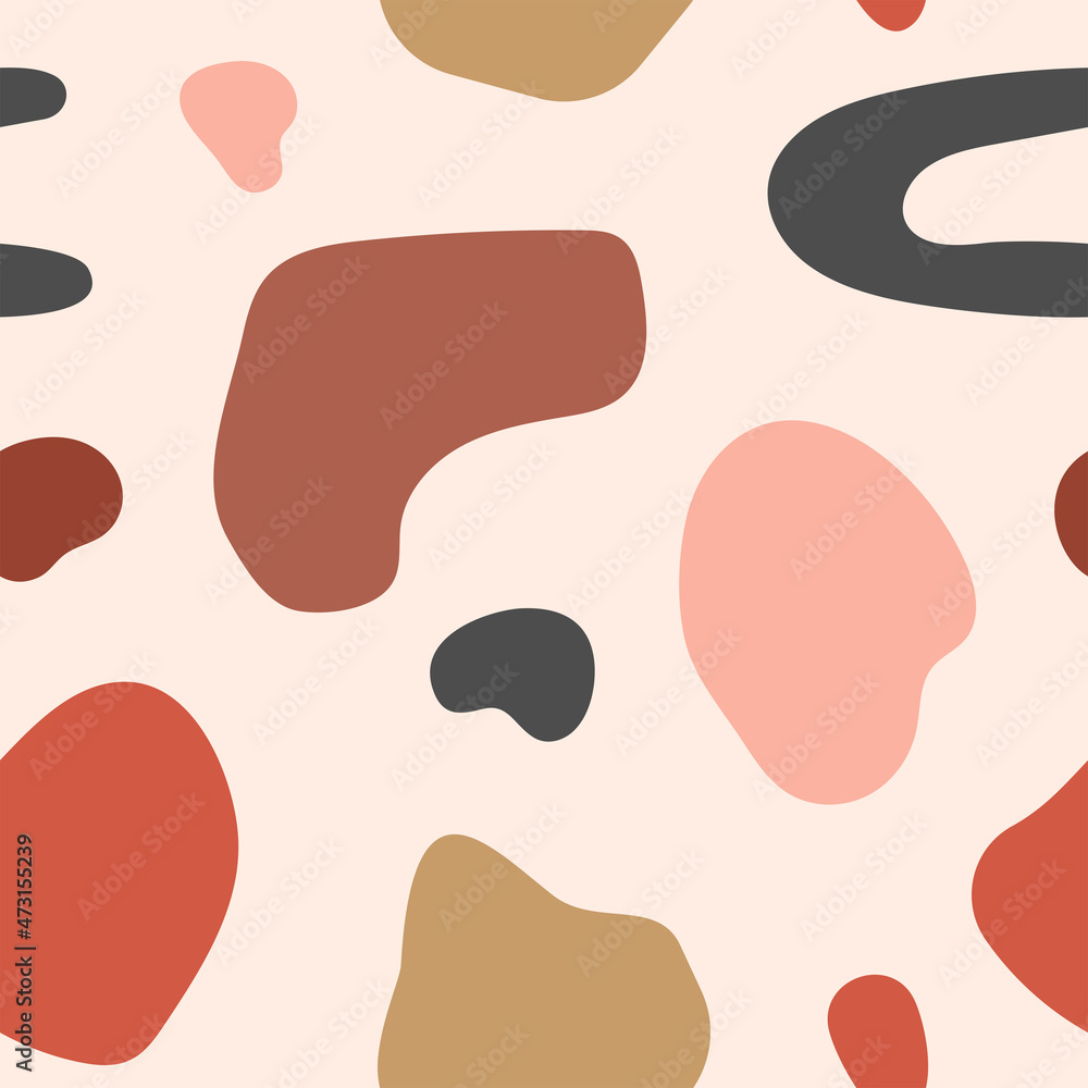 Modern seamless pattern with organic shapes drawn by hand. Abstract vector illustration. Modern seamless pattern with organic shapes drawn by hand. Abstract vector illustration.