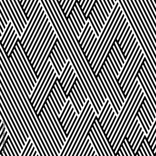 Full Seamless Geometric Zigzag Fabric Print Pattern. Black and White Vector. Textile and Home Decoration.