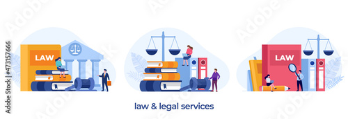 law firm and legal services concept, lawyer consultant, flat illustration vector