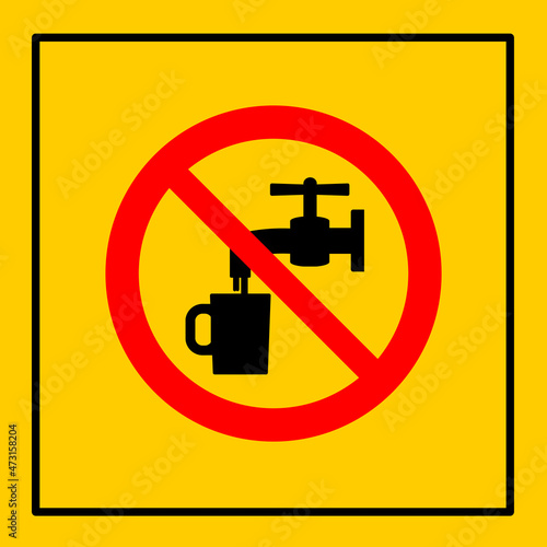 mssn82 MachineSafetySignNew mssn - Maschine / Warnzeichen: Maschinenkennzeichnung einzeln . Vergiftungsgefahr - Kein Trinkwasser . no drinking water . g11007