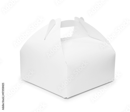 Paper box on white background. Container for food