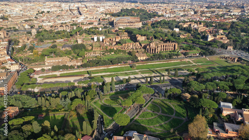 Photography Aerial drone photo of iconic ancient remains of Circus Maximus a stone chariot r