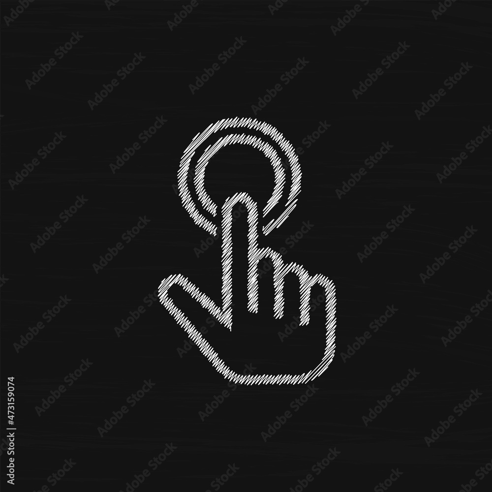 Finger pressing button sketch vector icon. Cursor pointer symbol, logo illustration. Finger pressing button sketch vector icon. Cursor pointer symbol, logo illustration.