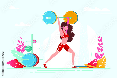 Lift Girl is Doing Sports with Big Weight