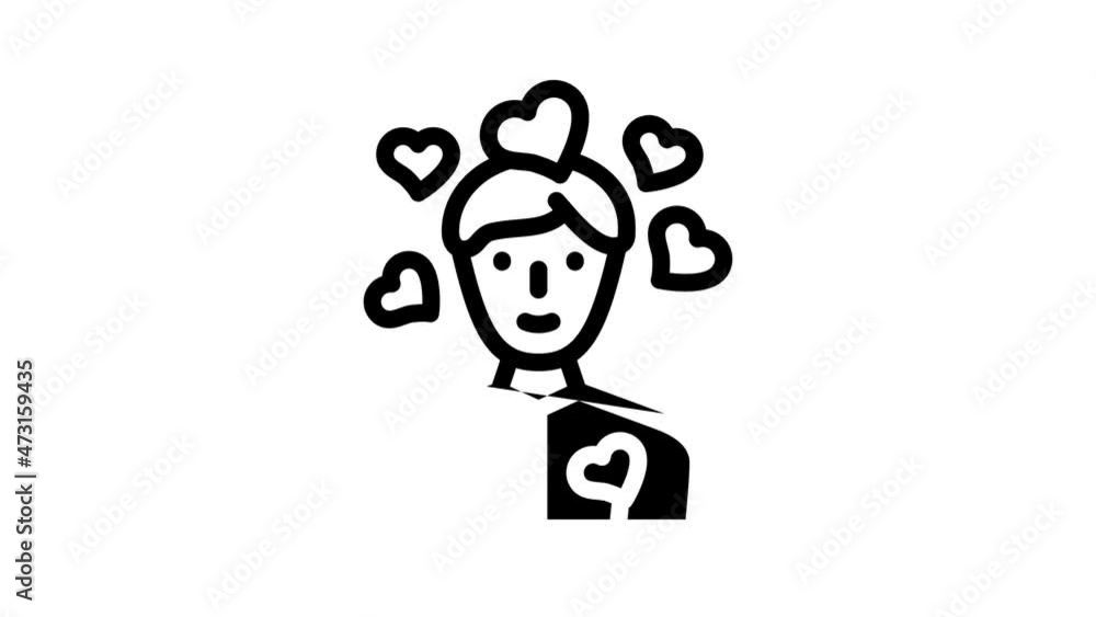love man animated line icon love man sign. isolated on white background love man animated line icon love man sign. isolated on white background