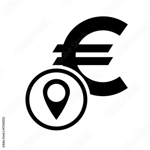 Euro money symbol, business cash icon, save currency bank sign, vector illustration isolated background