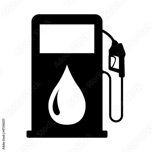 Gas station icon, nozzle isolated logo vector, pump gasoline design, oil power energy symbol