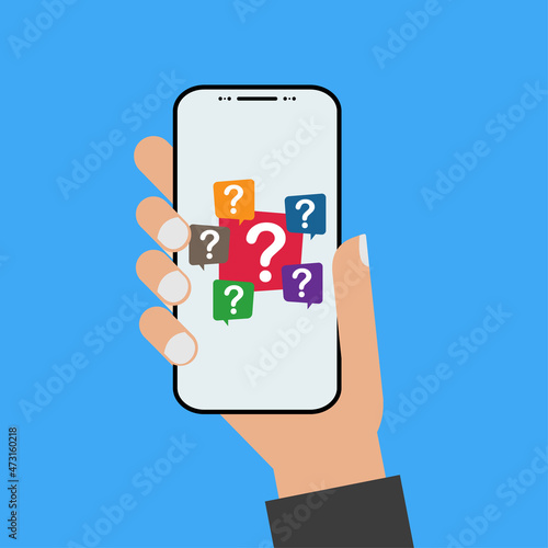 Question mark, frequently asked questions vector icon. Information speech bubble symbol, help message