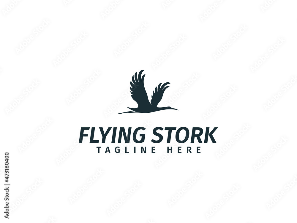 stork logo design. logo template