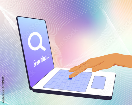 web search on laptop computer