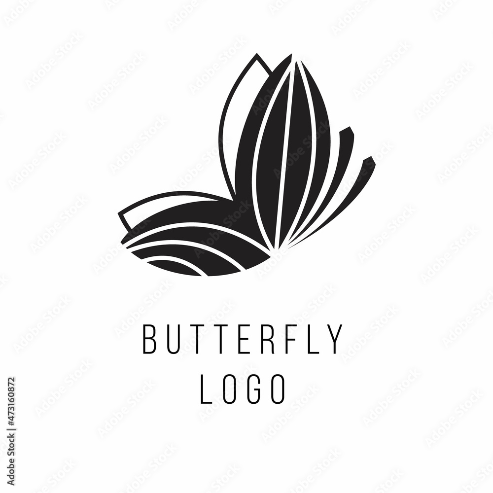 Fototapeta premium Vector symbol graphic butterfly black and white