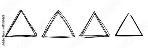 triangle handle. highlighter, doodle style