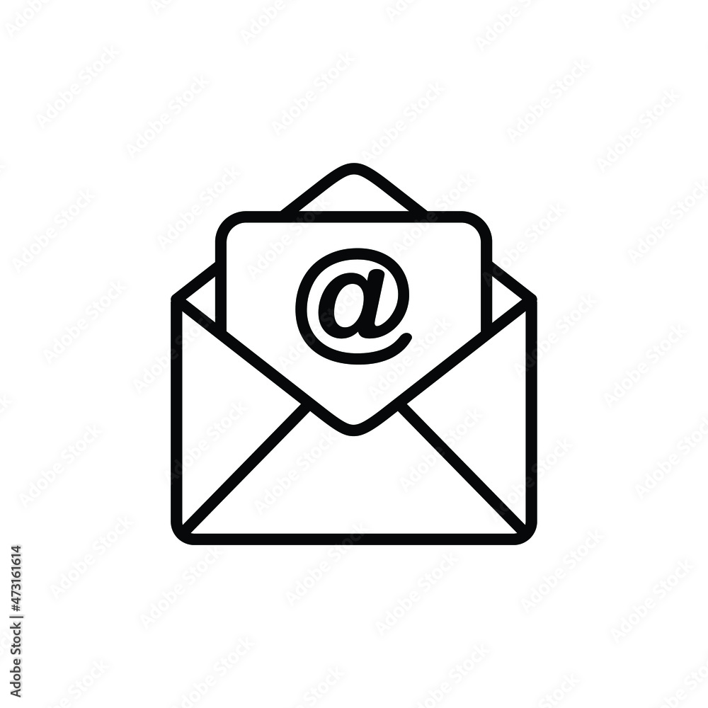 envelope with email symbol envelope with email symbol