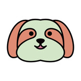 simple cute dog logo icon vector