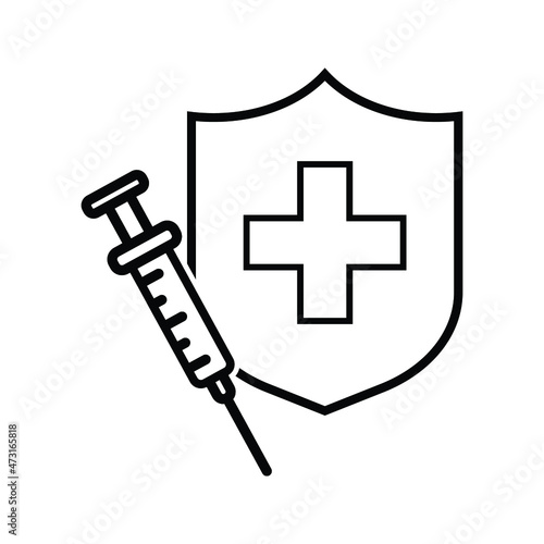 Medical Vaccine icon. Medical Syringe symbol template for graphic and web design collection logo vector illustration on white backround