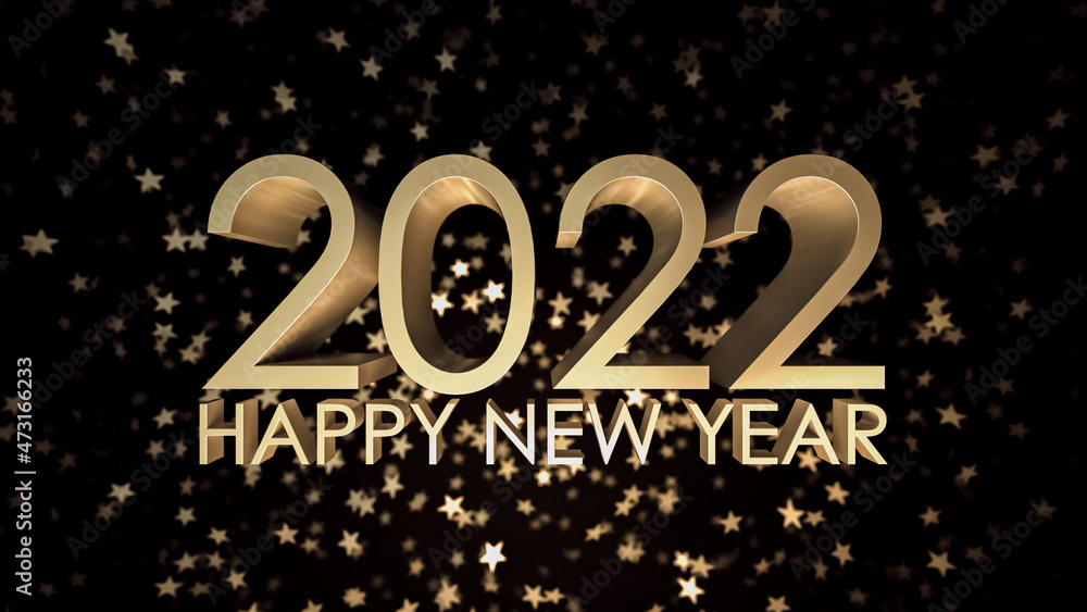 2022 year, golden numbers, 3d illustrations 2022 year, golden numbers, 3d illustrations