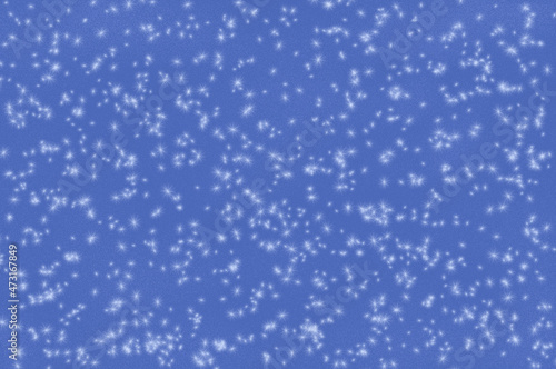 Winter Blue Background, Template. Night Sky with Stars. Hand drawn.
