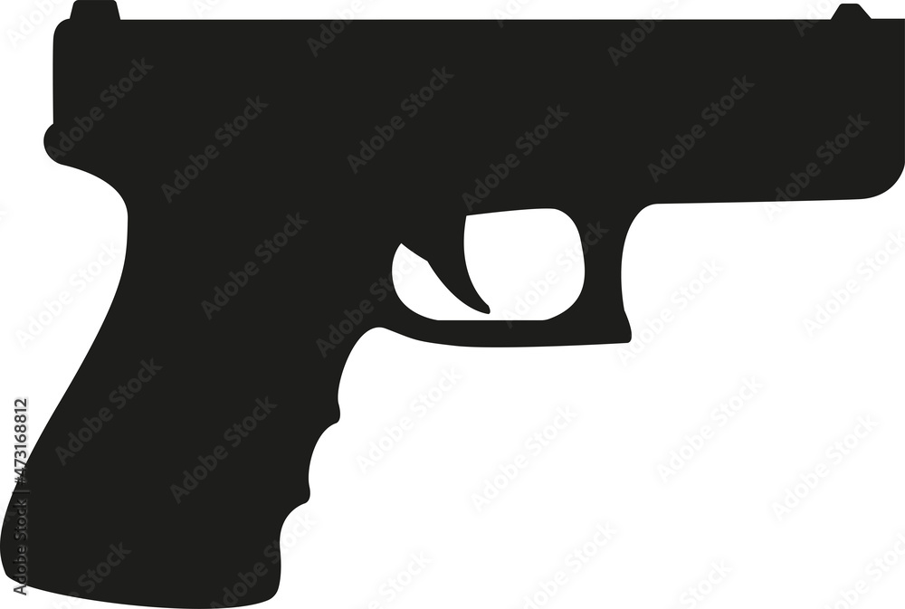 Semi-automatic pistol sign. Weapons signs and symbols. Stock Vector ...