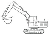 Excavator vector stock illustration.