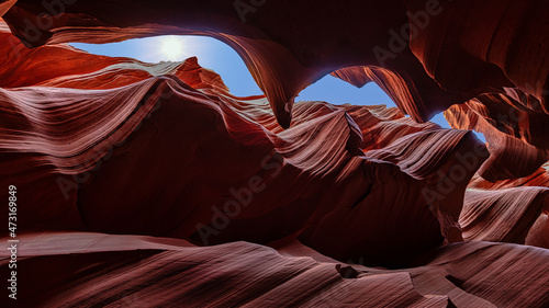 Scenic colorful slot canyon Antelope near page, Navajo Reservation, Arizona, USA