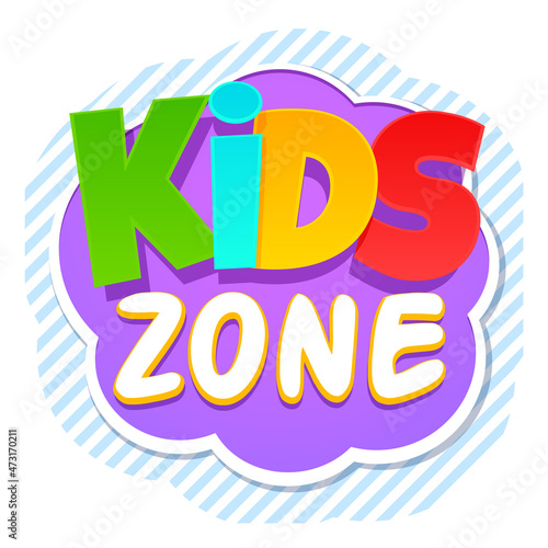 Kids zone banner. Child party playground area