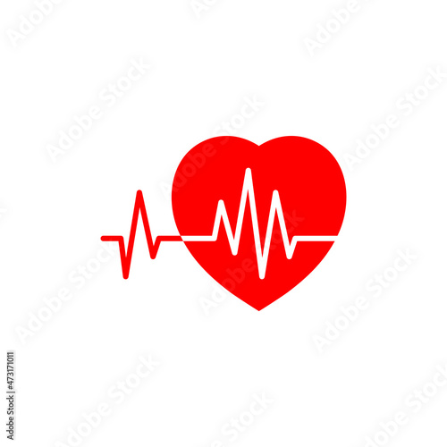 ekg heart icon design template vector isolated illustration