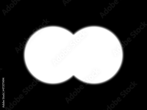 Binoculars view. Illustration with white gradient lens.