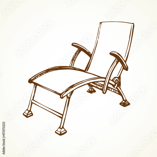 Beach chair. Vector freehand drawing