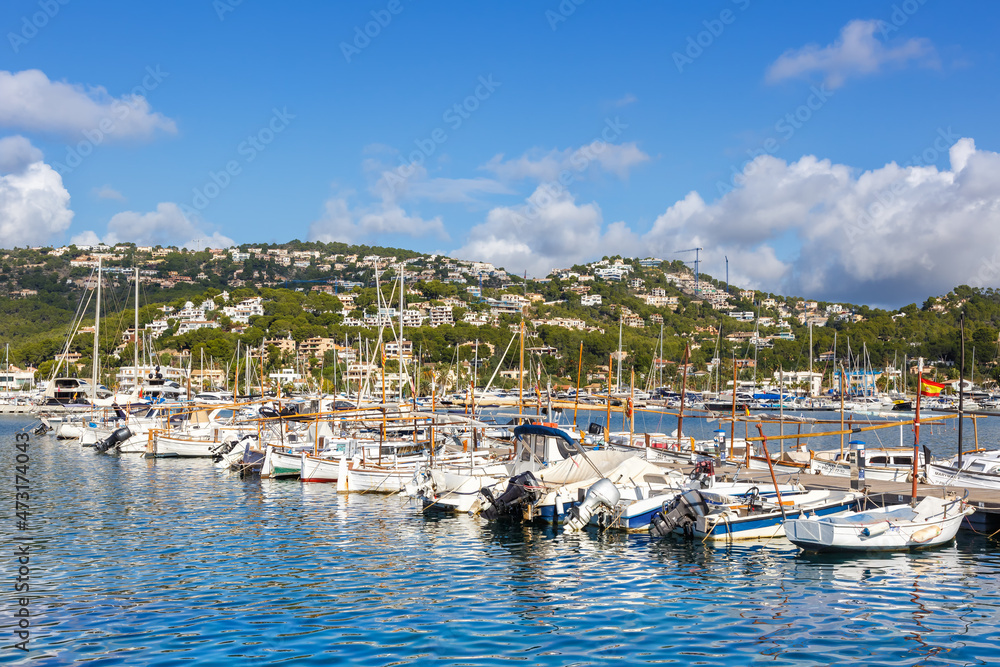 Port d’Andratx marina with boats on Mallorca travel traveling holidays vacation in Spain