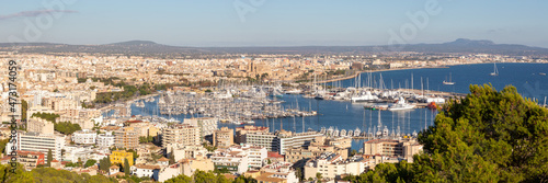 Palma de Mallorca marina harbor port with boats travel traveling holidays vacation panorama in Spain