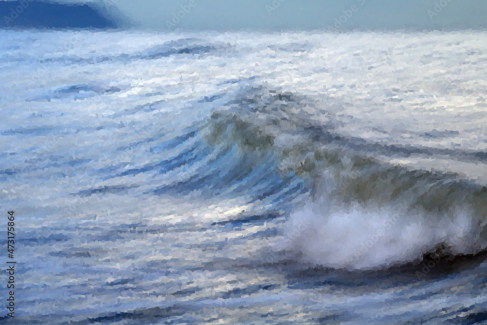 Fototapeta premium wave,water, nature,sea, ocean,blue, power,