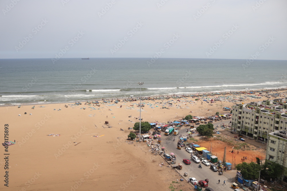 Crowd at the beach of Chennai.