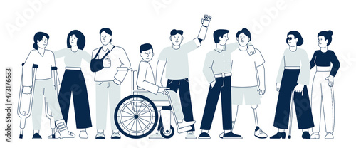 Diverse people together. Diversity community, inclusion person in life. Isolated happy equal crowd, friends support recent vector concept