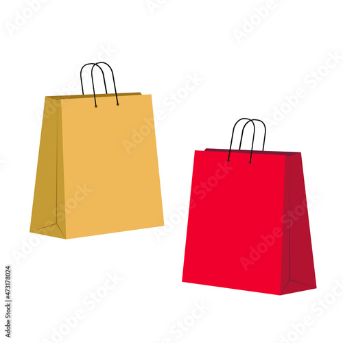 blank paper shopping bag isolate on white background use for advertising vector images 