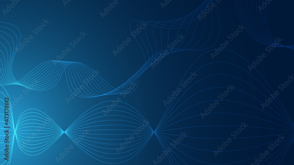Modern technology wave vector background. With abstract blue lines for website, banner and brochure, Curve flow motion illustration, abstract blue lines on digital technology background