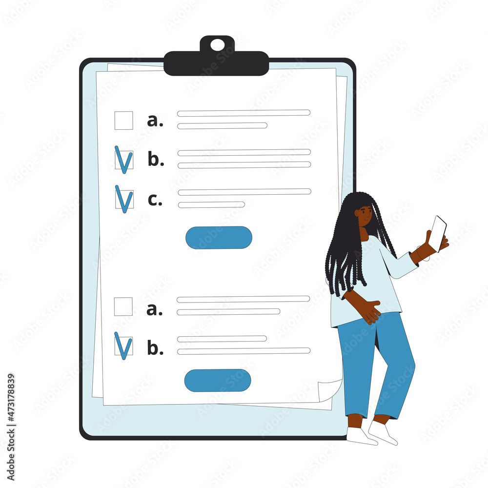 Survey clipboard. Quality test Stock Vector Adobe Stock