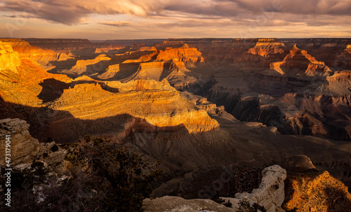 Golden Light Shines Over the Grand Canyon