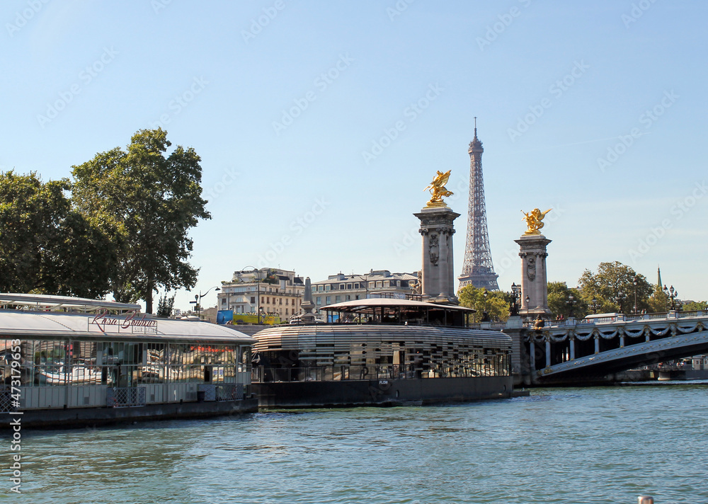 A boat ride on the river Seine and enjoying the beauty of Paris - France 