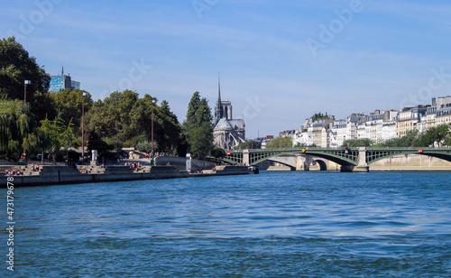 A boat ride on the river Seine and enjoying the beauty of Paris - France  © zzika