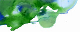 Fondo, banner de textura de acuarela en colores azules y verdes. Manchas formando garabatos sobre papel. Textura vectorizada con espacio para texto o imagen
