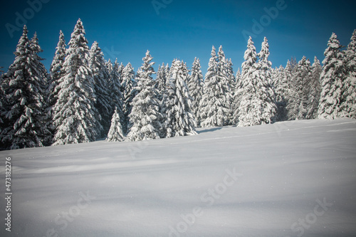 plateau de chamrousse vers grenoble en isère en hiver