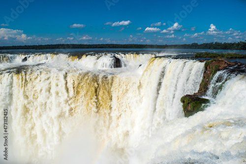 View of Iguazu Falls from argentinian side, one of the Seven Natural Wonders of the World - Puerto Iguazu, Argentina